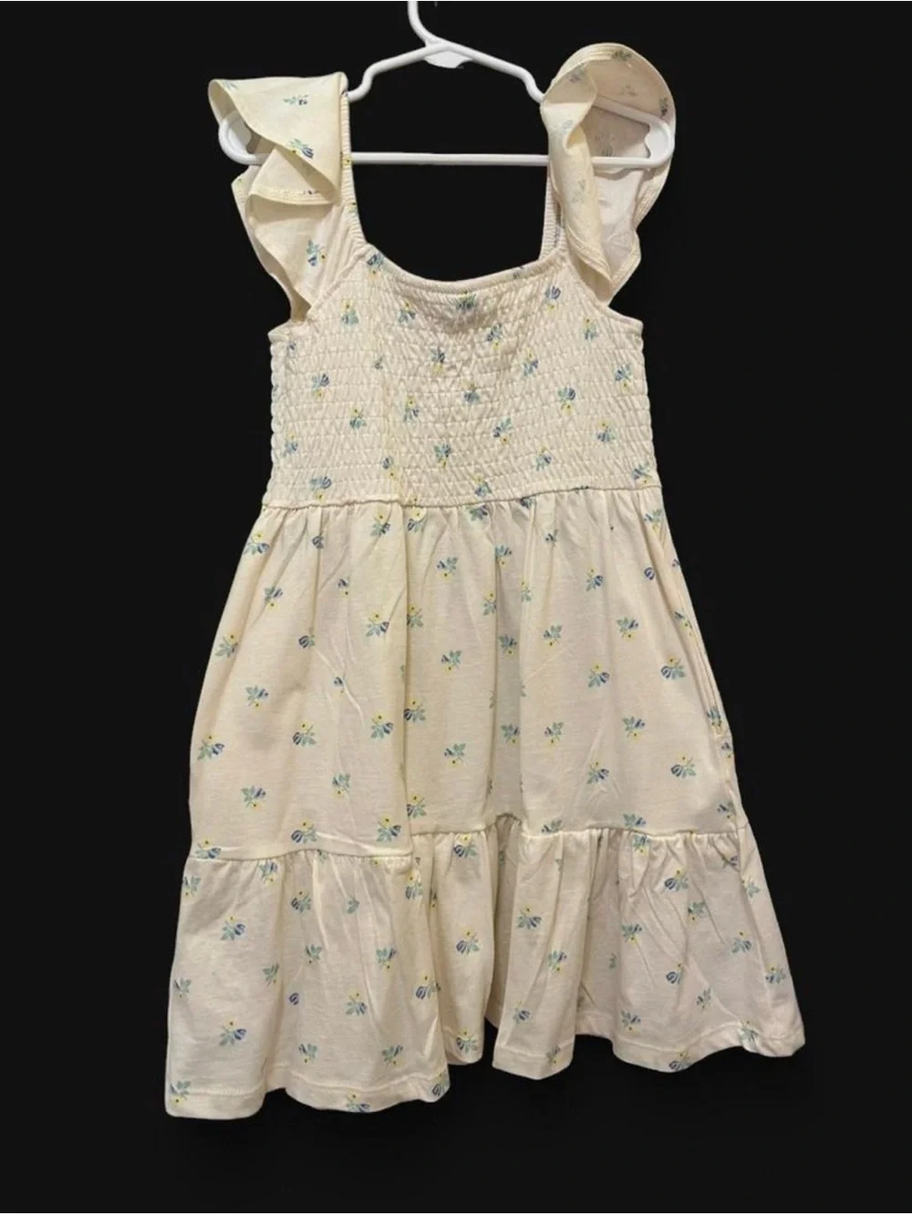 Old Navy Light Blue Floral Smocked Sundress with Yellow & Blue Flowers